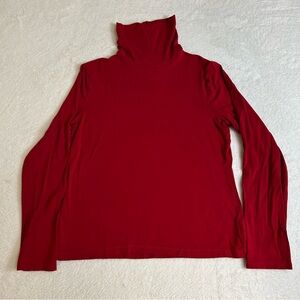 Lauren Ralph Lauren Women's Turtleneck Top Size Large Red Long Sleeve Pullover